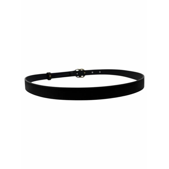 Gucci GG Logo Buckle Marmont Thin Belt Black Smooth Leather Size 80cm/32\